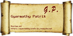 Gyarmathy Patrik névjegykártya